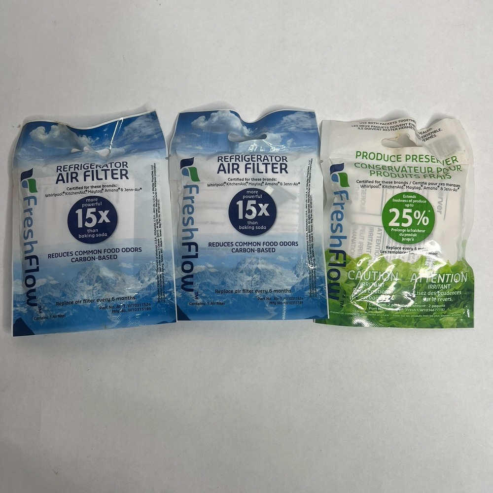 Whirlpool Fresh Flow W10311524 Refrigerator Air Filters & Produce Preserver.